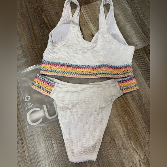 NWOT CUPSHE white sequin two piece swimsuit - Picture 7 of 9